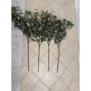 New Pottery, Barn Artificial Oak Leaf Faux Branches Stems 4 Pcs